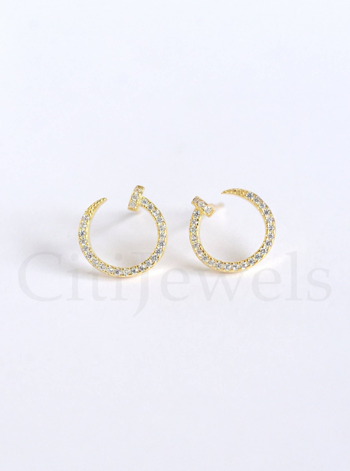 925 Silver Simple Nail Stud Earring (12mm)