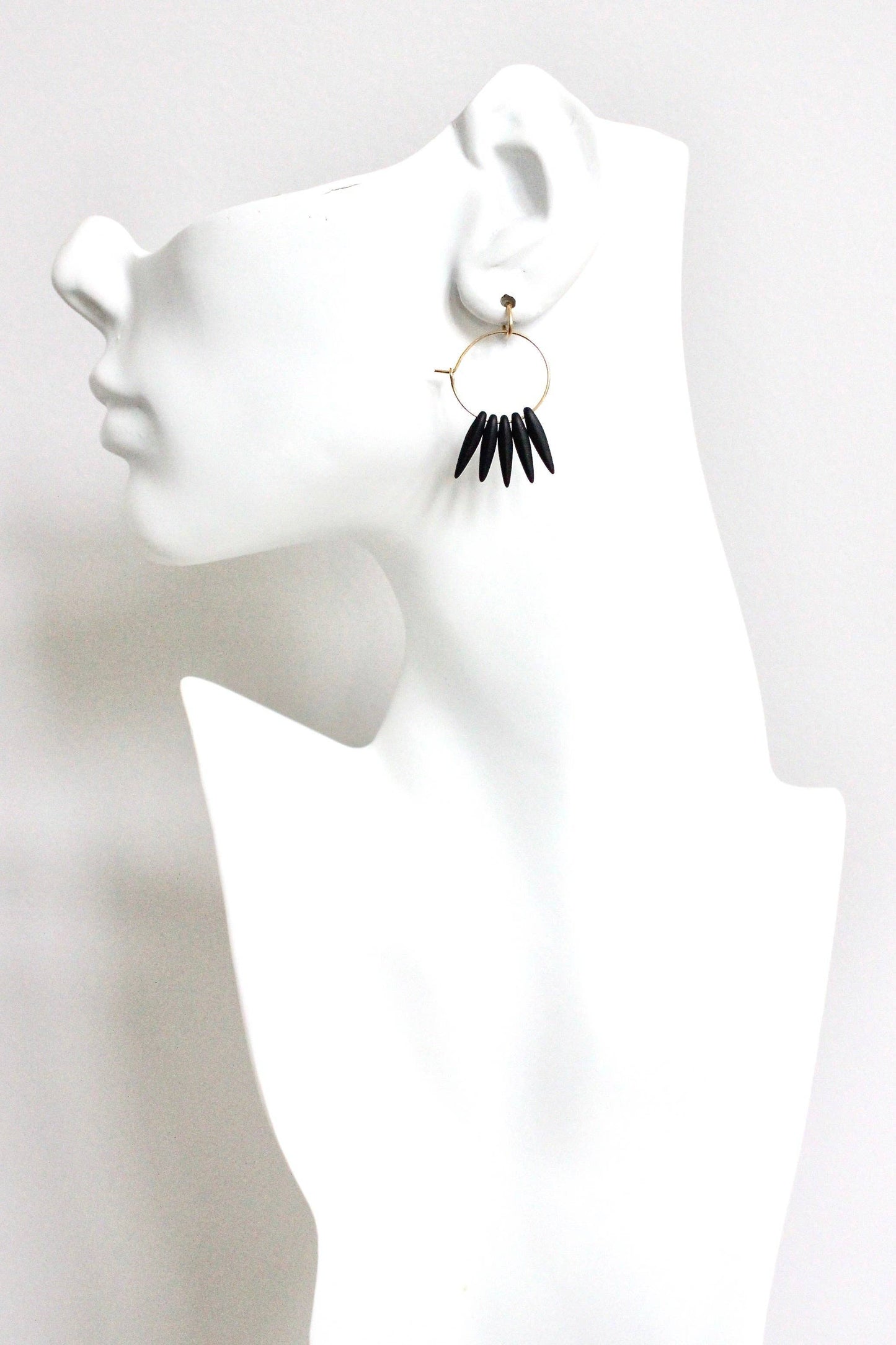 Black spike glass hoops