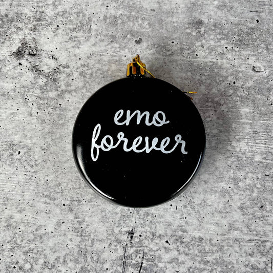 Emo forever shatterproof USA made Christmas Ornament black