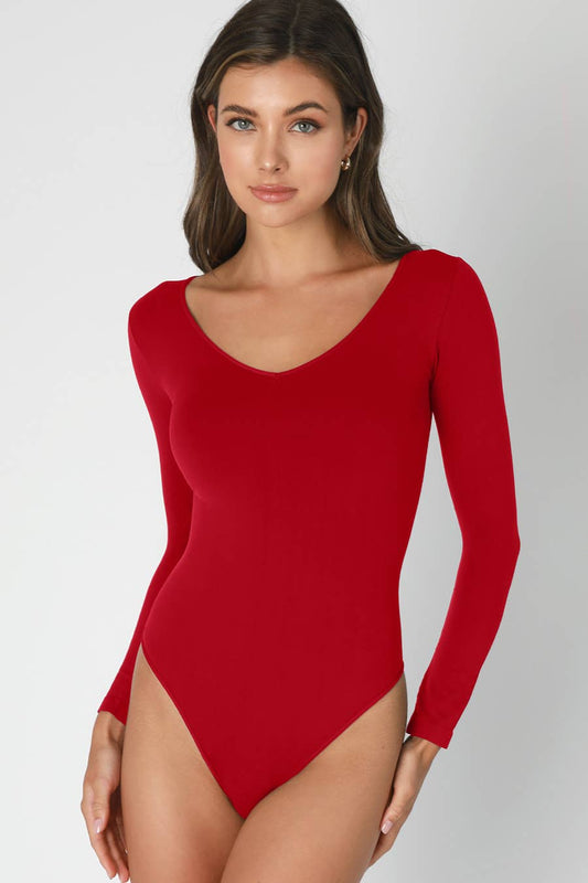 Jersey V Neck LS Bodysuit