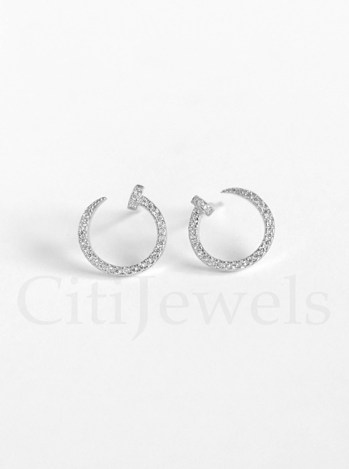 925 Silver Simple Nail Stud Earring (12mm)