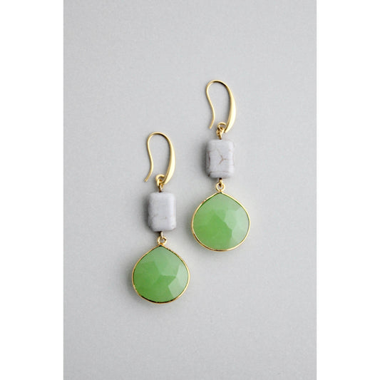 green and gray earrings