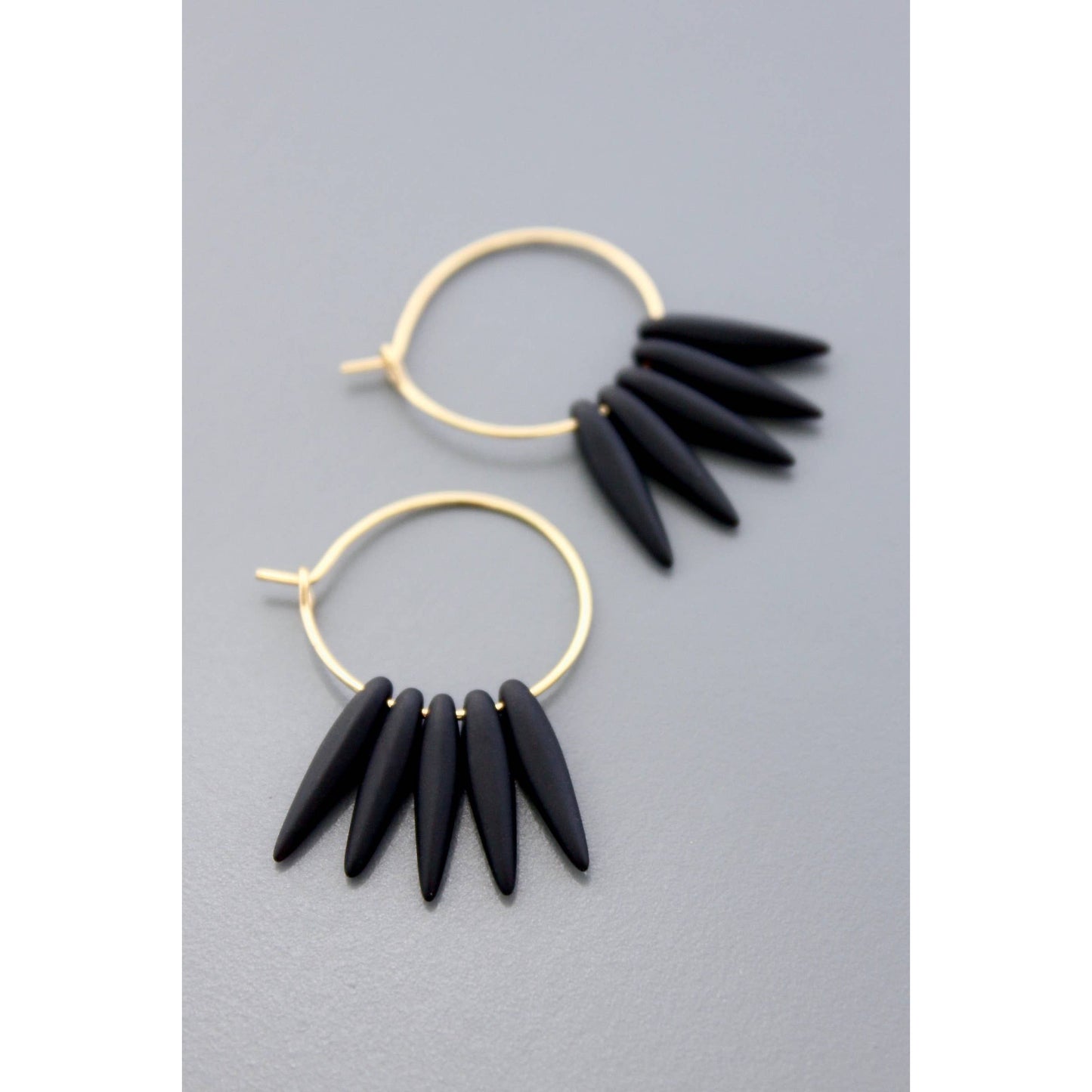 Black spike glass hoops