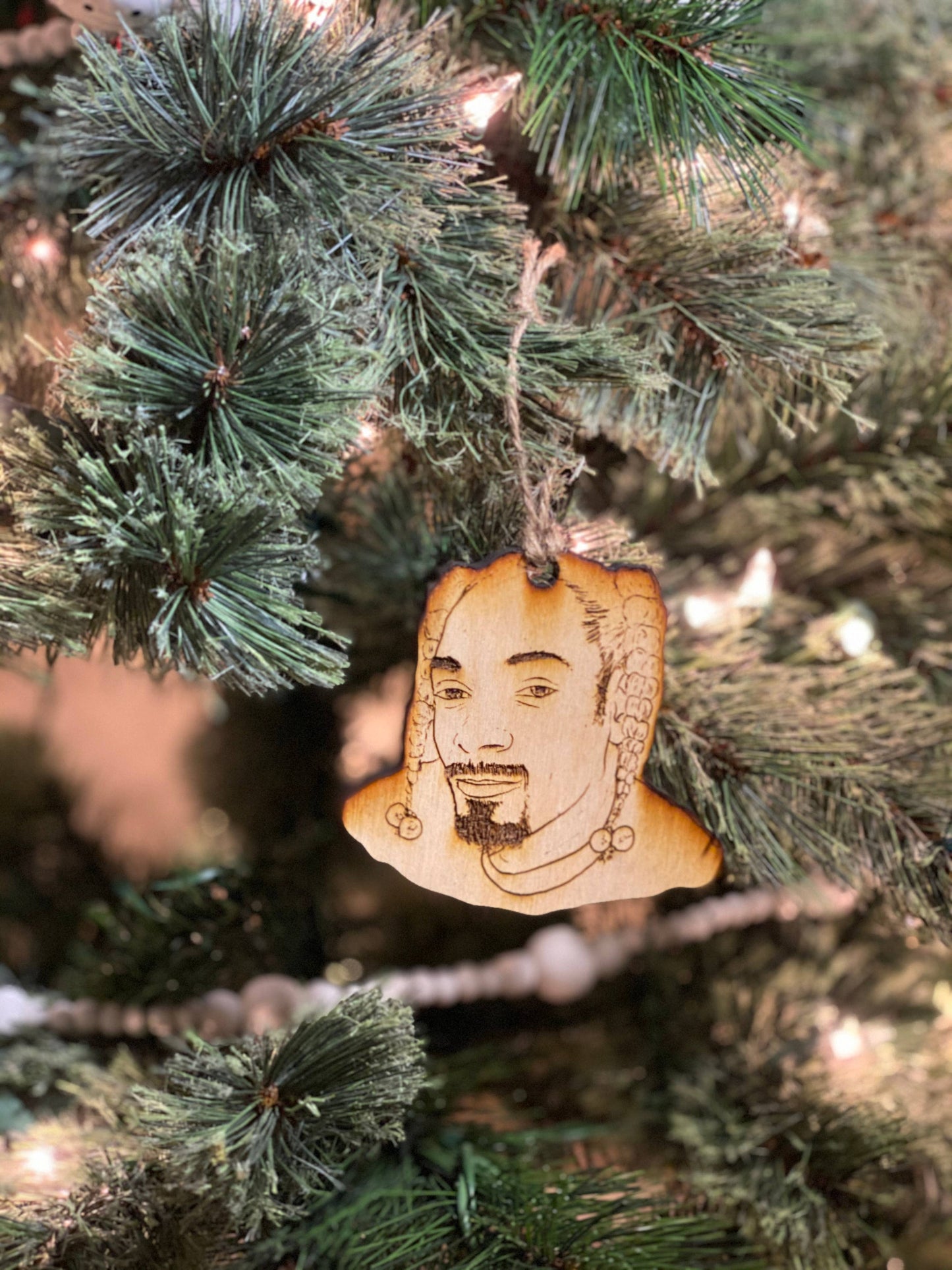 Snoop Dogg wooden Christmas ornament