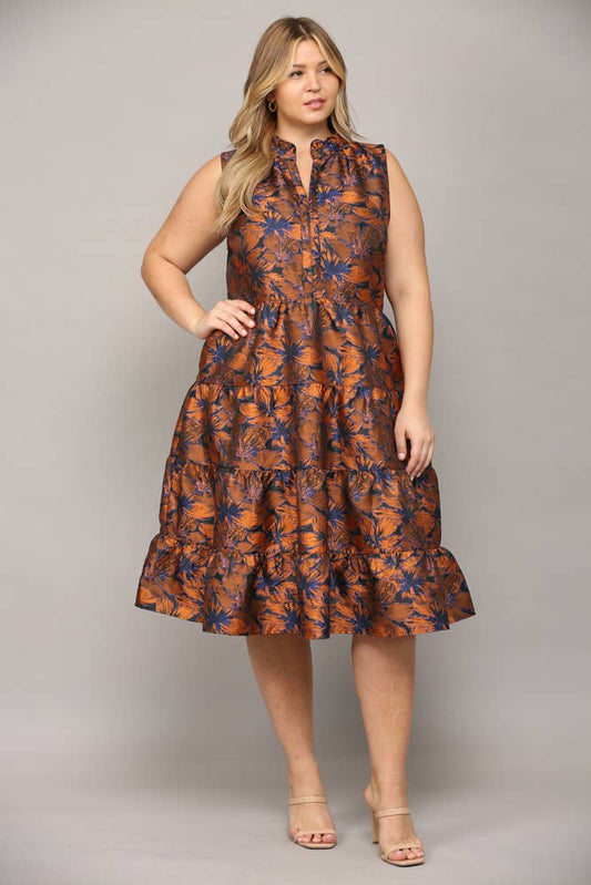 Royal Ruffle Tier Dress Curvy Sizes